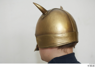 Medieval helmet with horns 1 Medieval gold head helmet horns…